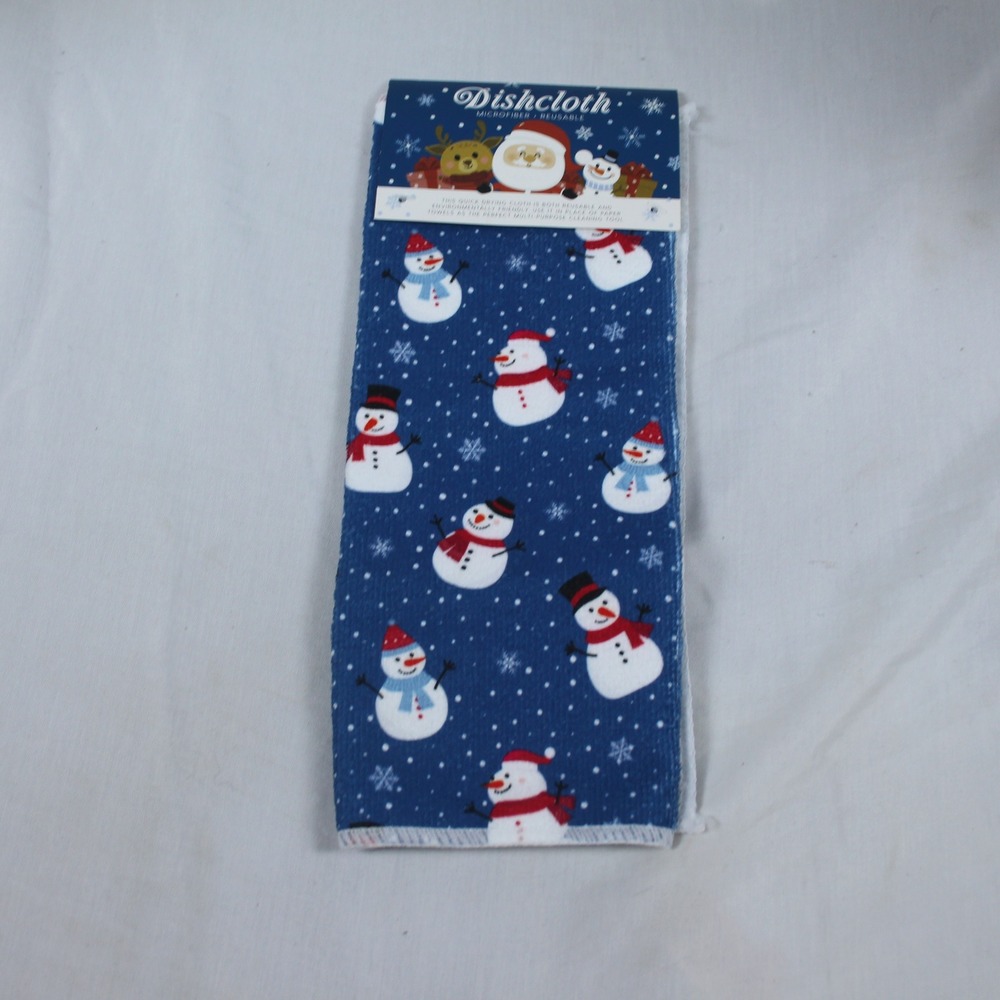Christmas Snowman Dishcloth Microfiber Reusable Kitchen Towel Holiday‎ Decor